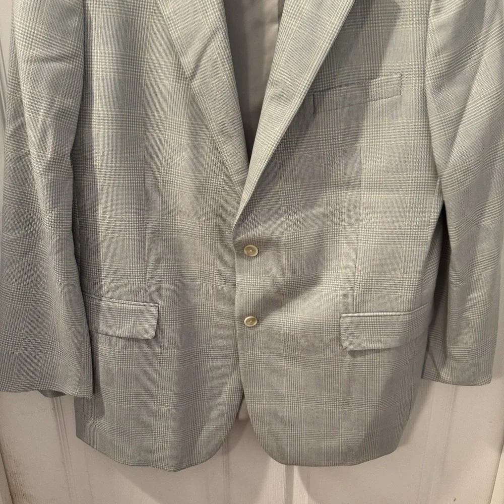 Brooks Brothers Stretch Blazer Mens 45 L Blue‎ Sport Jacket Wool Academia Luxury